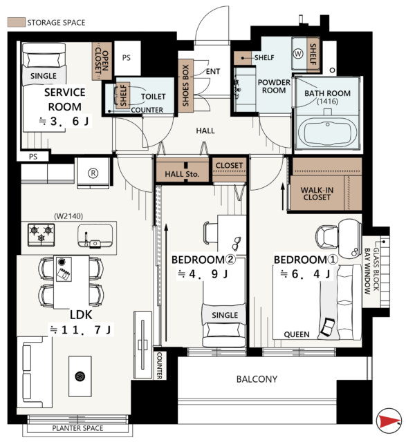 プリンスハイツ飯田橋　間取り図
