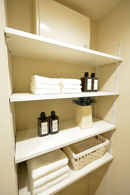 代官山マンション　サニタリールーム棚　