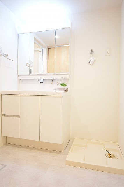 カーサ第2蒲田　洗面化粧台と洗濯機置場