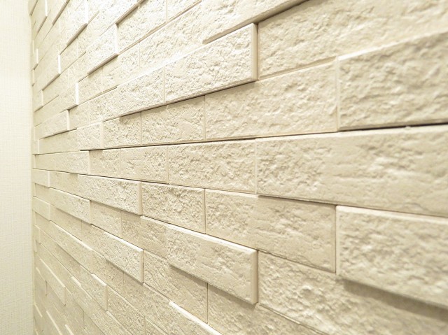 西蒲田スカイハイツ　玄関壁面タイル