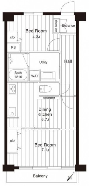 松見坂武蔵野マンション　間取り