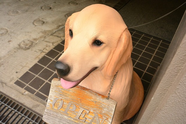 日興初台スカイマンション　甲州街道沿いの犬置物