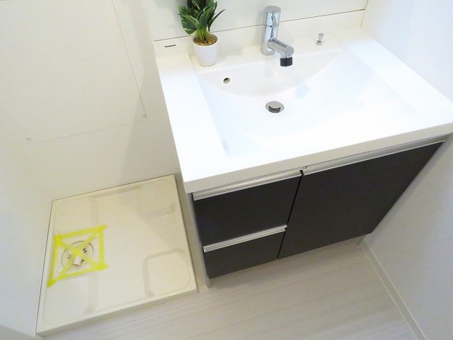 菱和パレス若松町　洗面化粧台と洗濯機置場