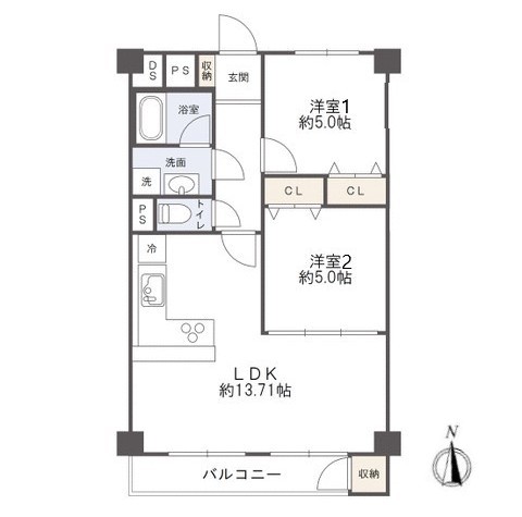 弦巻ハイツ　間取り図
