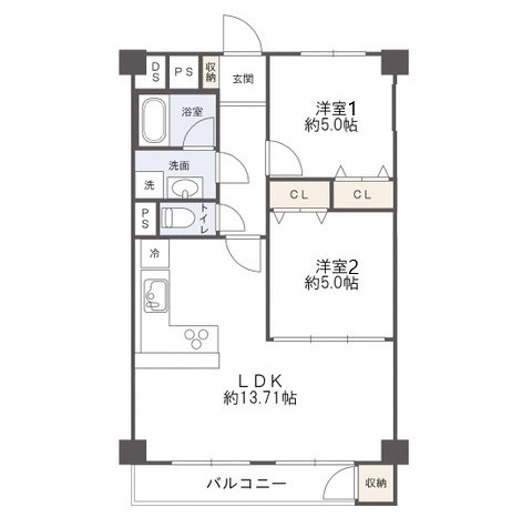 弦巻ハイツ　間取り図