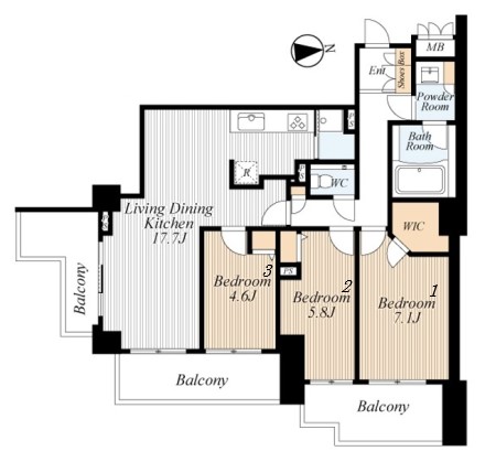 タワーテラス目黒青葉台　間取り図