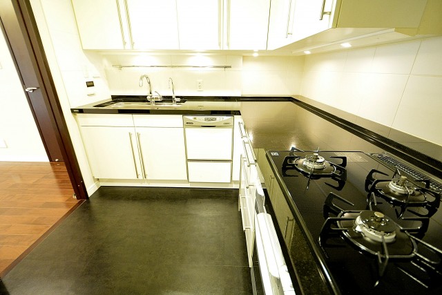 松濤アパートメント_L字のキッチン