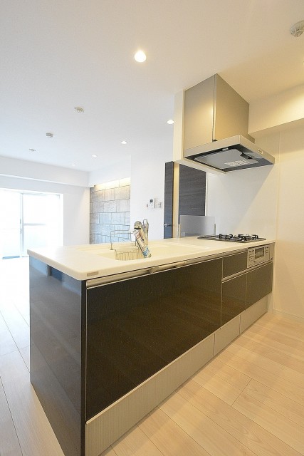 ライオンズマンション駒沢　13.6帖LDKのオープンキッチン