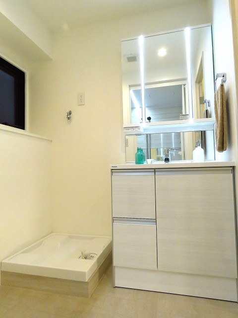 ニューお茶の水　洗濯機置場と洗面化粧台