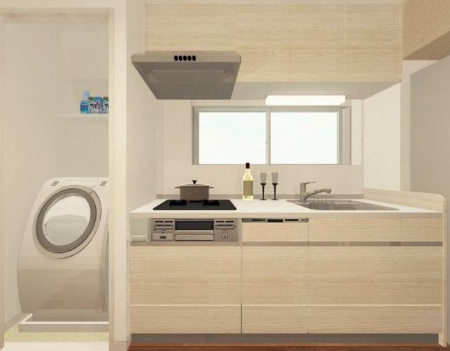 松濤マンション　キッチン完成イメージ