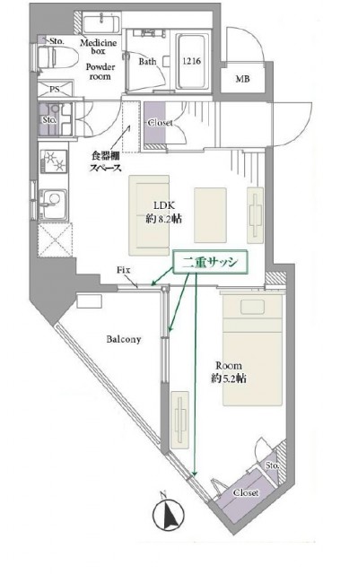 ヴィア・シテラ新宿　間取り