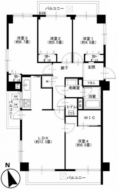 サンライン成城ハイツ　間取り