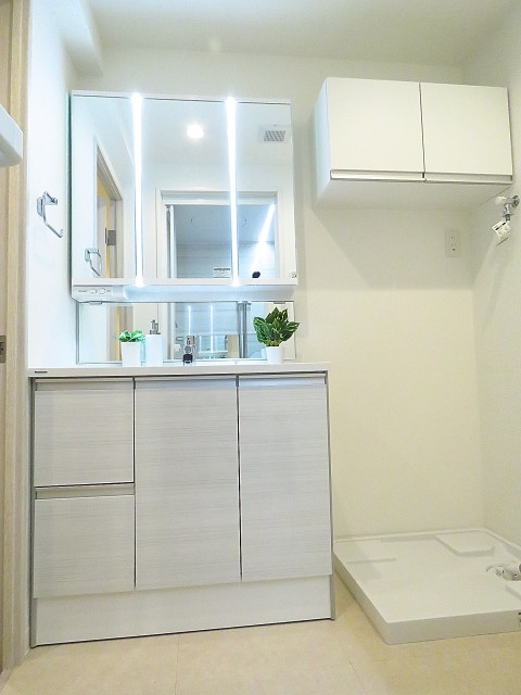 大森中央ハイム　洗面化粧台と洗濯機置場