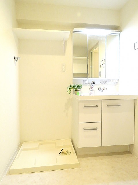 ベルメゾン鷹番　洗濯機置場と洗面化粧台