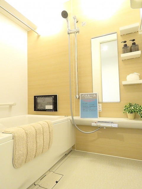 ベルメゾン鷹番　テレビ付のバスルーム