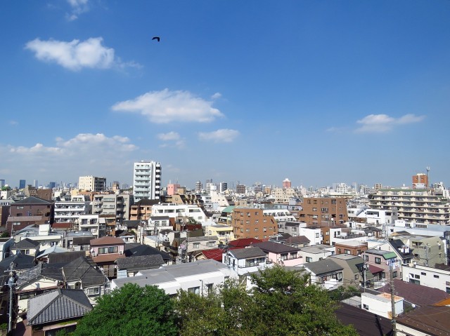 コーポ洗足　共用廊下からの眺望