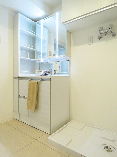 ディアハイム目黒　洗面化粧台と洗濯機置場