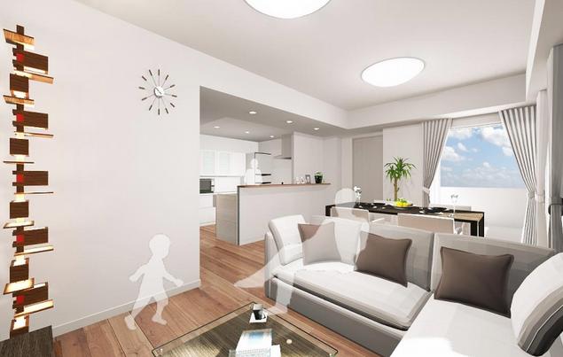 ヒルズ池尻東山公園　LDK完成イメージ