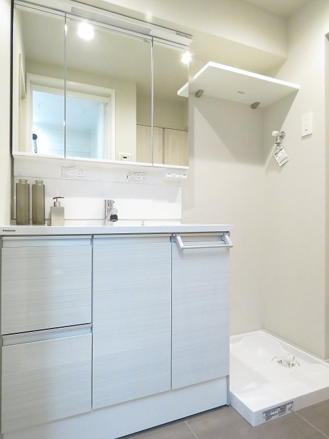 ライオンズマンション元麻布　洗面化粧台と洗濯機置場