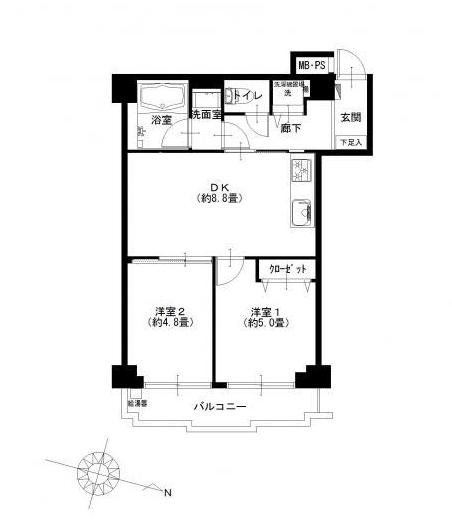 ライオンズマンション中野弥生町　間取り