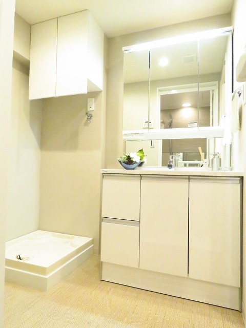 ニューハイツ田園調布　洗濯機置場と洗面化粧台