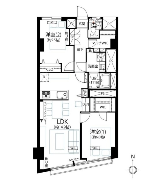 目白が丘マンション　間取り図
