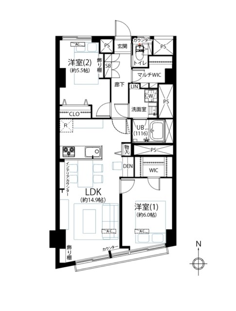 目白が丘マンション　間取り図