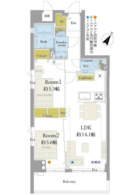 朝日シティパリオ島津山　間取り図