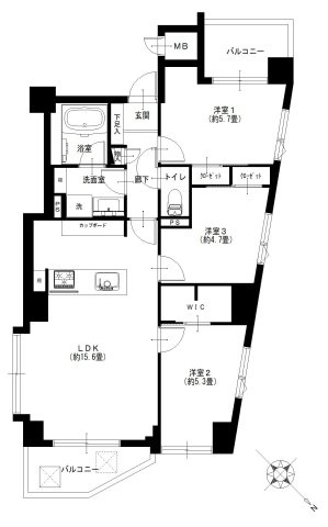 ユニーブル御殿山南　間取り図