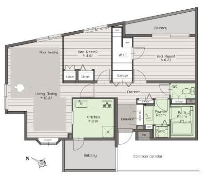 上野毛南パークホームズ　間取り
