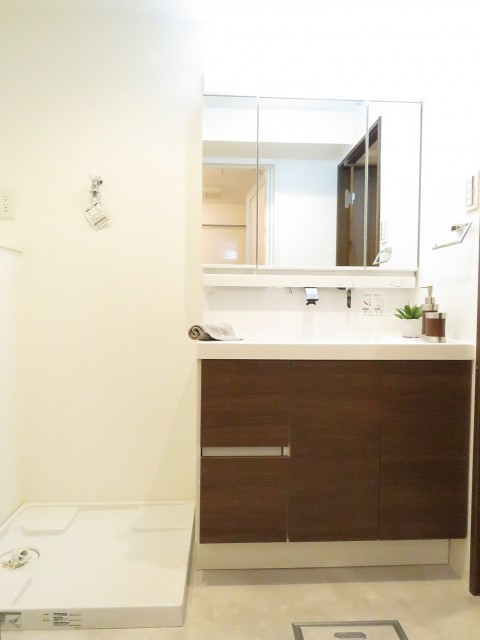 アイビハイツ南品川　洗濯機置場と洗面化粧台