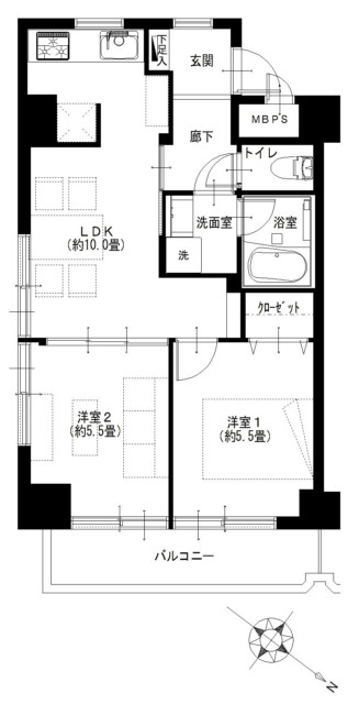 ライオンズマンション北新宿　間取り図