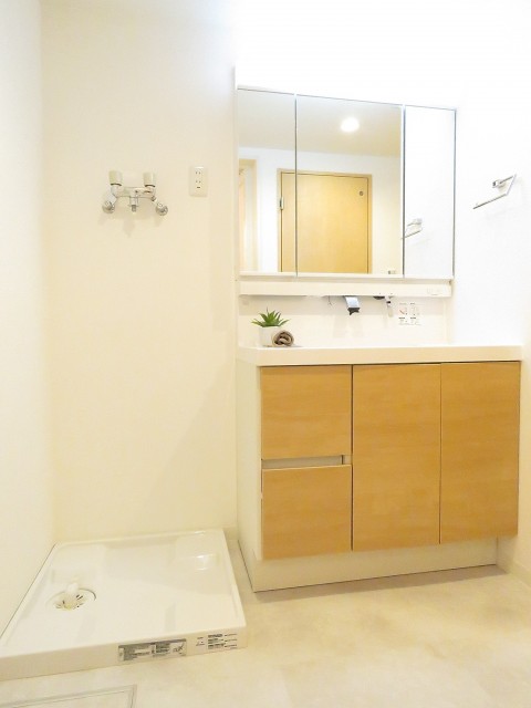 ハイラーク八雲　洗濯機置場と洗面化粧台