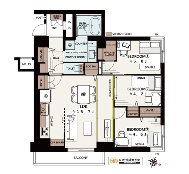 赤坂アーバンライフ　間取り図