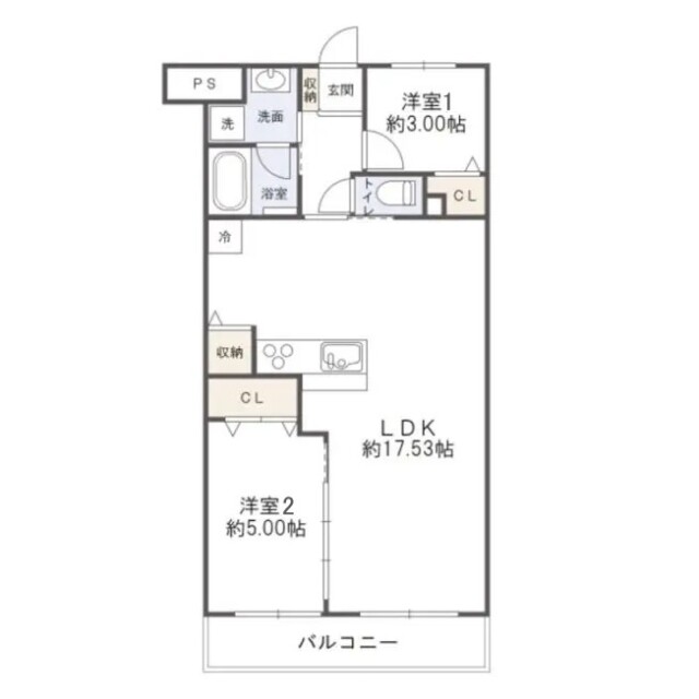セザール第二上北沢　間取り図