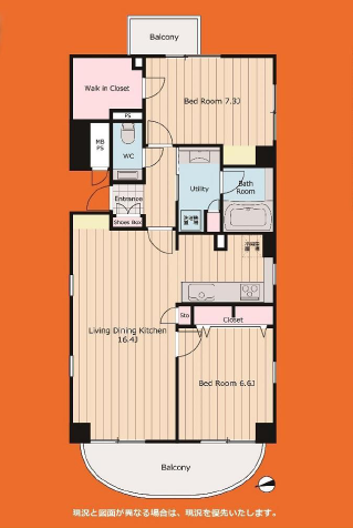 トゥール高輪601　間取り図