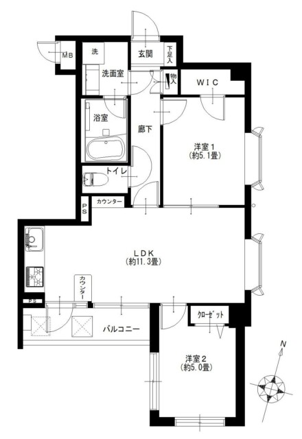クレストフォルム駒沢公園　間取り図