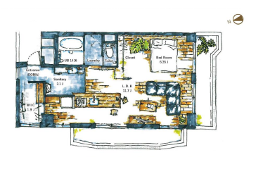 ハイネス中目黒　間取り図