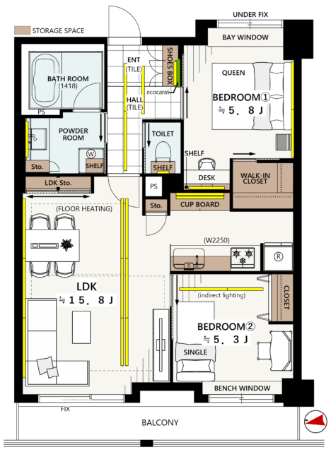 ライオンズマンション渋谷道玄坂　間取り図