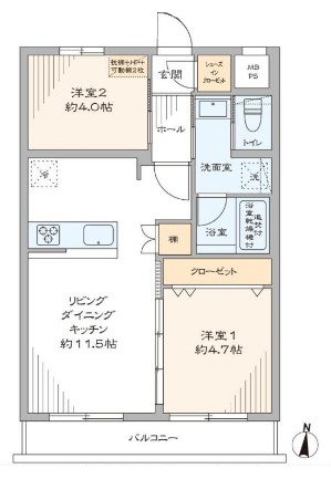 ライオンズマンション上用賀　間取り図