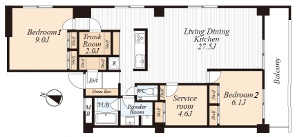 八雲スカイハイツ 間取り図 八雲スカイハイツ 間取り図