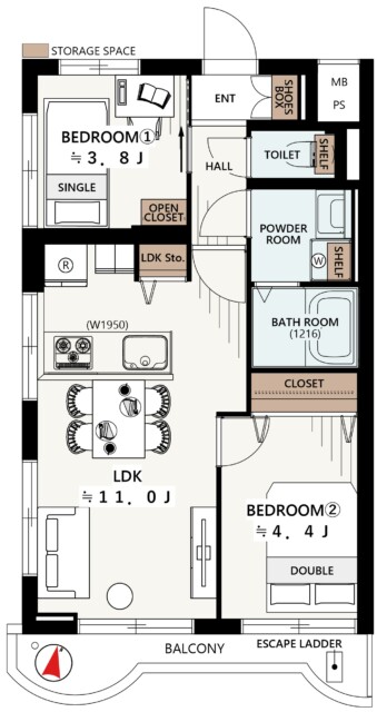 サンライズマンション弦巻　間取り図