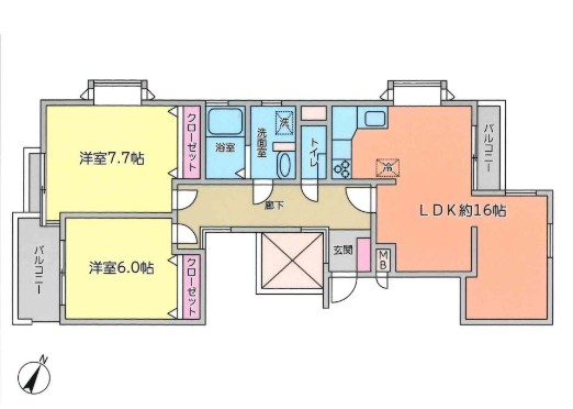 カルム桜新町パティオ 間取り図 カルム桜新町パティオ 間取り図