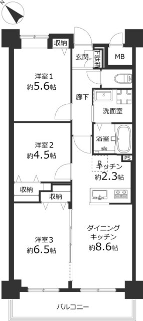 セザールリバーサイド上野毛　間取り図