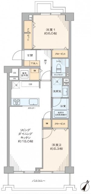 上野毛リッツハウスA棟　間取り図