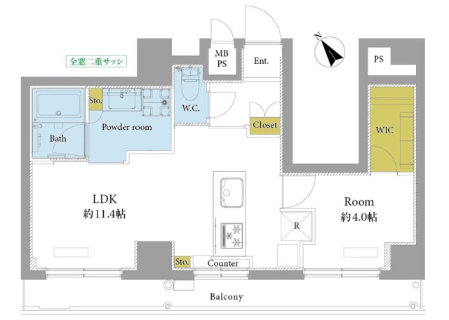 セブンスターマンション第二青葉台　間取り図