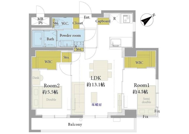 築地永谷タウンプラザ　間取り図