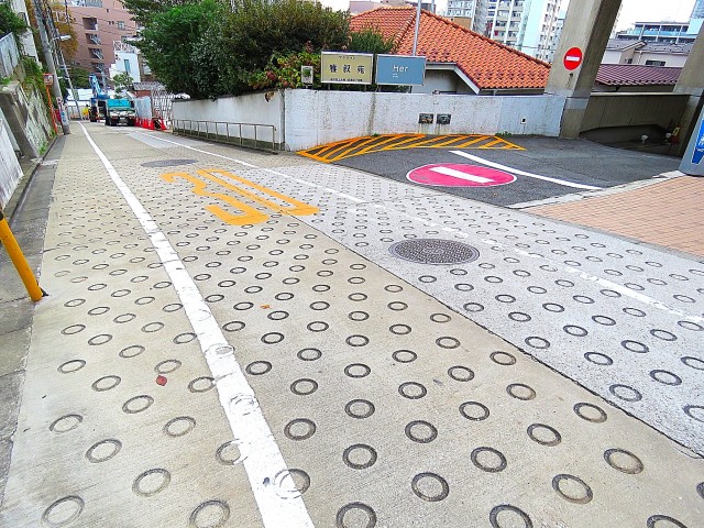 マンション雅叙苑　エントランス前通り