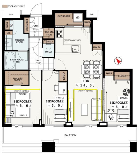 シティタワー池袋 2404　間取り図