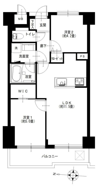 朝日白山マンション　間取り図
